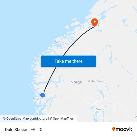 Dale Stasjon to IDI map
