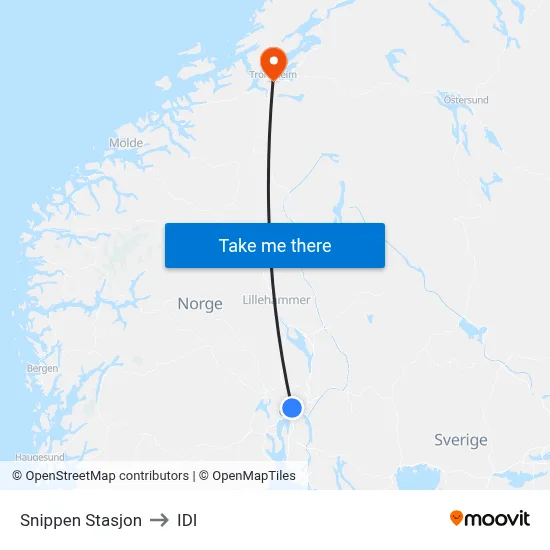 Snippen Stasjon to IDI map