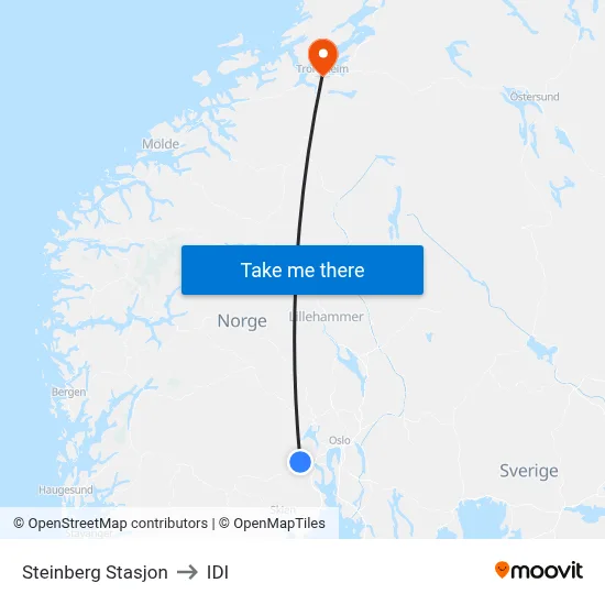 Steinberg Stasjon to IDI map