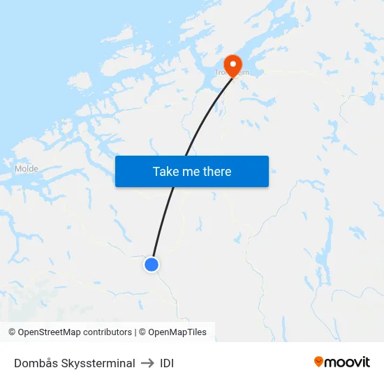 Dombås Skyssterminal to IDI map