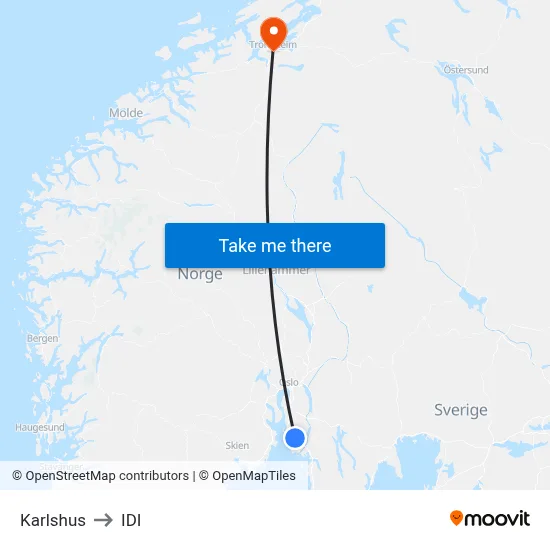 Karlshus to IDI map