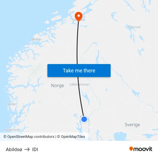 Abildsø to IDI map