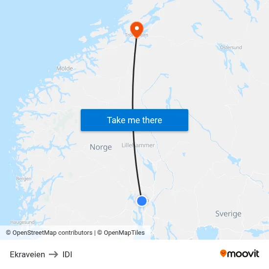Ekraveien to IDI map