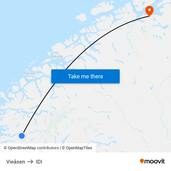 Vieåsen to IDI map