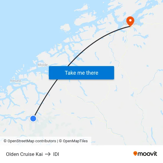 Olden Cruise Kai to IDI map