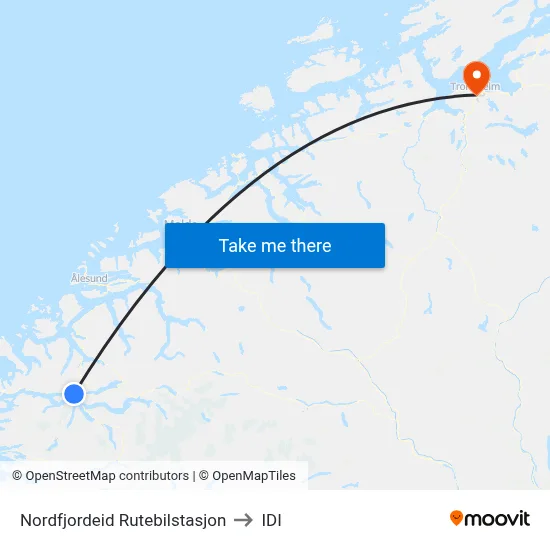 Nordfjordeid Rutebilstasjon to IDI map