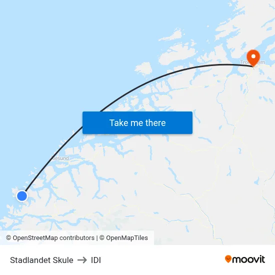 Stadlandet Skule to IDI map