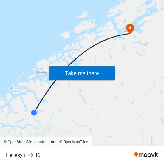 Hellesylt to IDI map