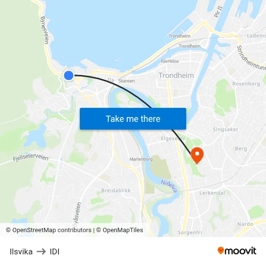 Ilsvika to IDI map