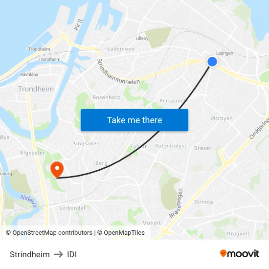 Strindheim to IDI map