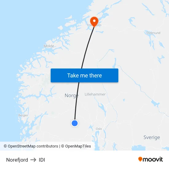 Norefjord to IDI map