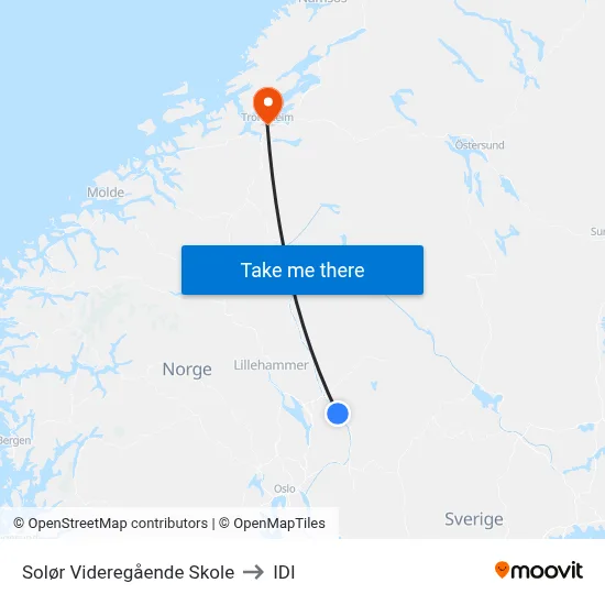 Solør Videregående Skole to IDI map
