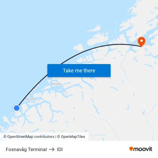 Fosnavåg Terminal to IDI map