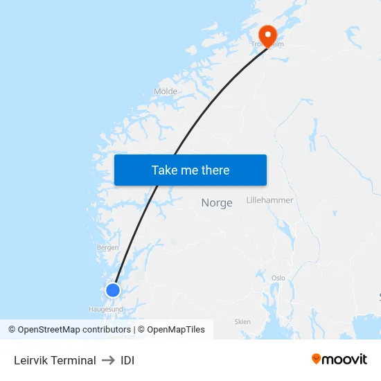 Leirvik Terminal to IDI map