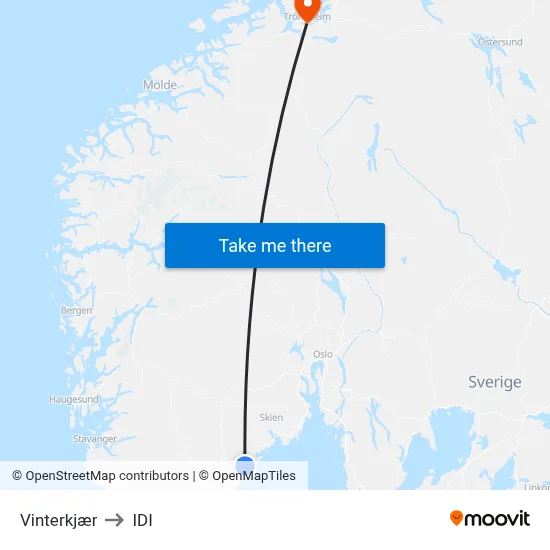 Vinterkjær to IDI map