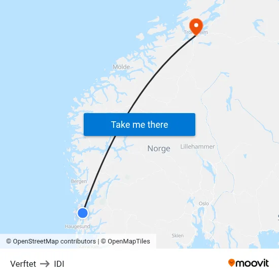 Verftet to IDI map