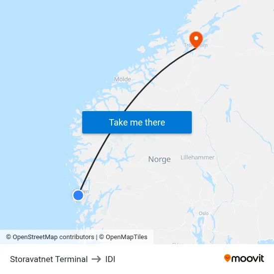 Storavatnet Terminal to IDI map