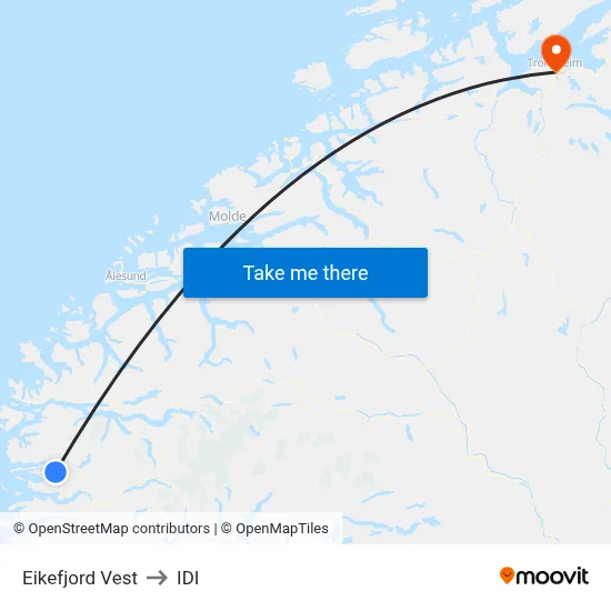 Eikefjord Vest to IDI map