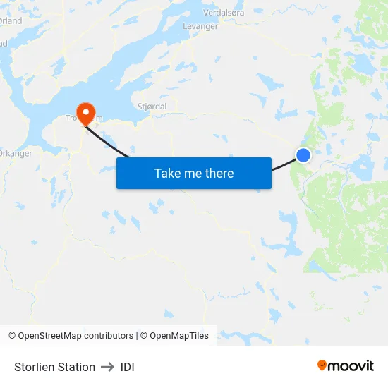 Storlien Station to IDI map