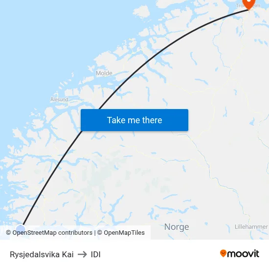 Rysjedalsvika Kai to IDI map