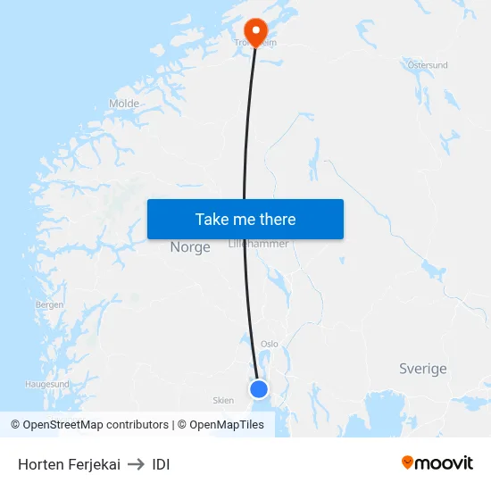 Horten Ferjekai to IDI map