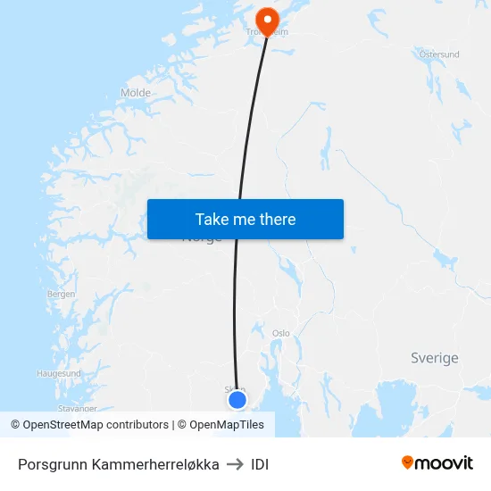 Porsgrunn Kammerherreløkka to IDI map