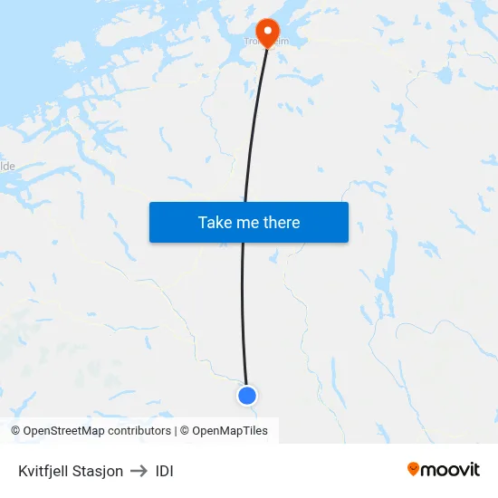 Kvitfjell Stasjon to IDI map