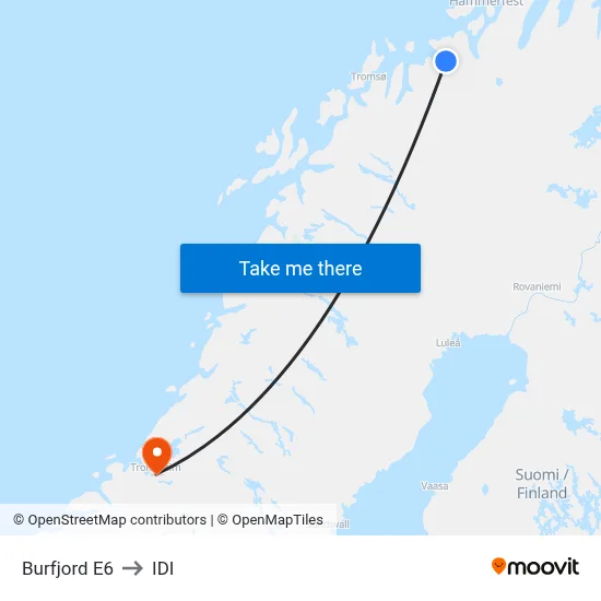 Burfjord E6 to IDI map
