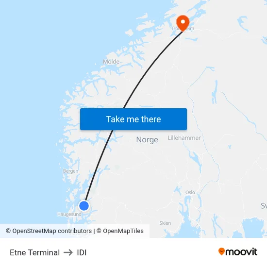 Etne Terminal to IDI map