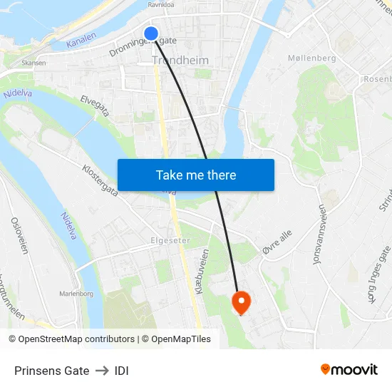 Prinsens Gate to IDI map