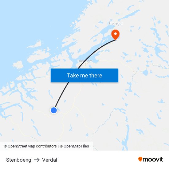 Stenboeng to Verdal map