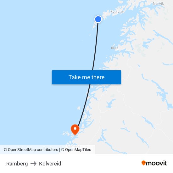 Ramberg to Kolvereid map