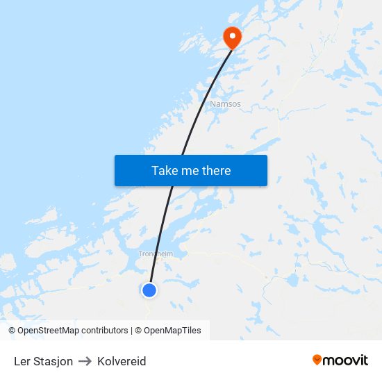 Ler Stasjon to Kolvereid map