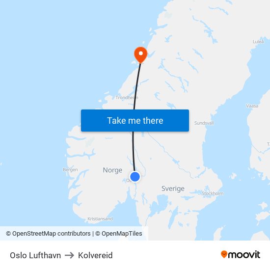 Oslo Lufthavn to Kolvereid map