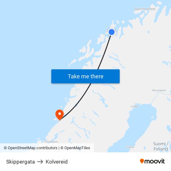 Skippergata to Kolvereid map