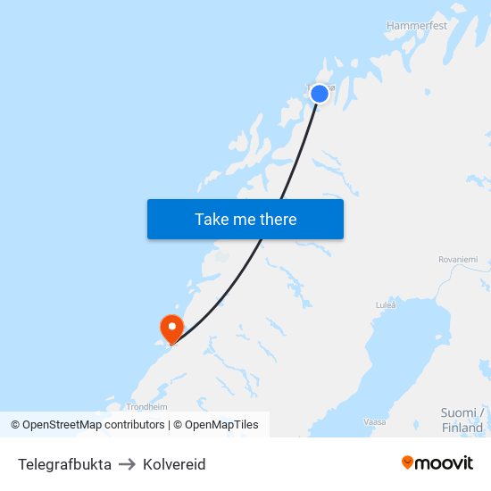 Telegrafbukta to Kolvereid map