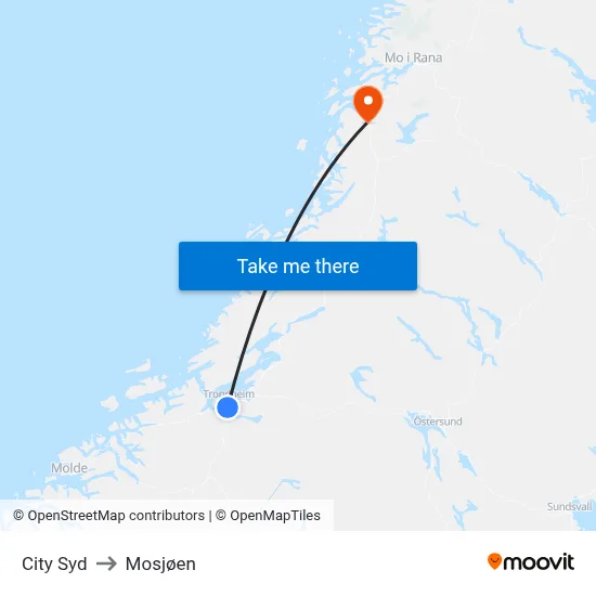 City Syd to Mosjøen map