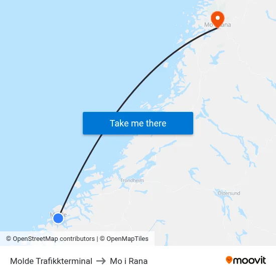 Molde Trafikkterminal to Mo i Rana map