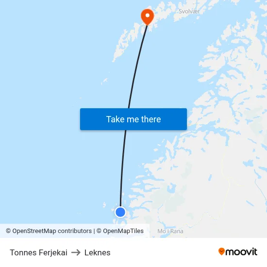 Tonnes Ferjekai to Leknes map