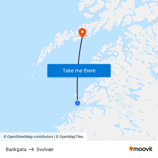 Bankgata to Svolvær map