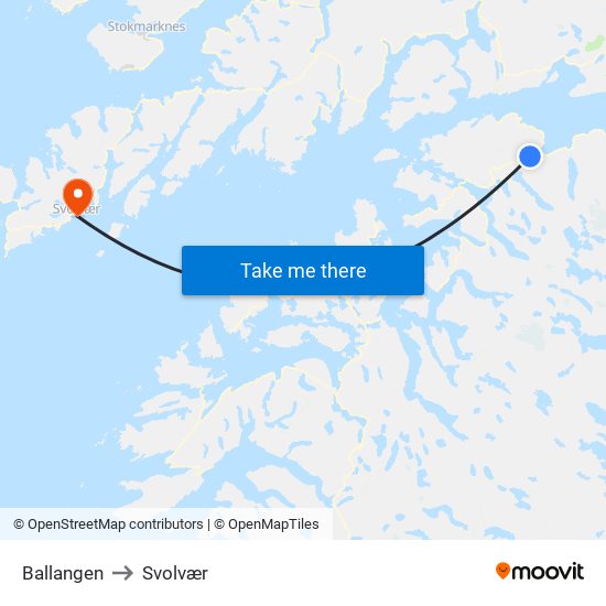 Ballangen to Svolvær map