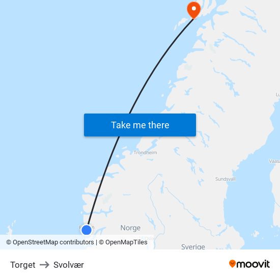 Torget to Svolvær map