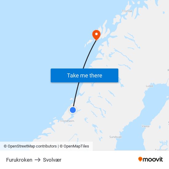 Furukroken to Svolvær map