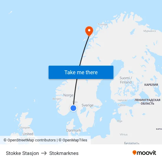 Stokke Stasjon to Stokmarknes map