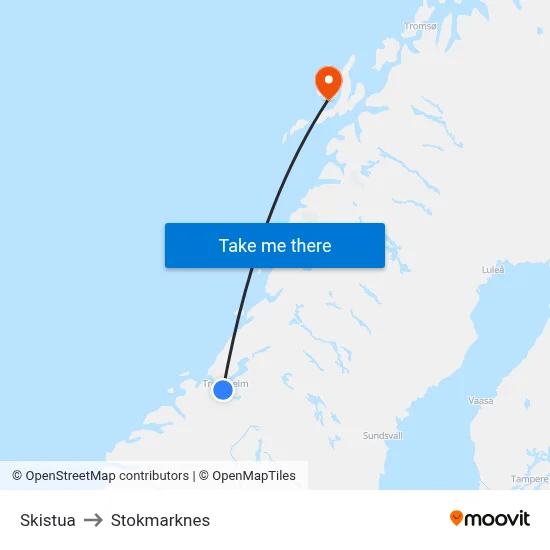 Skistua to Stokmarknes map