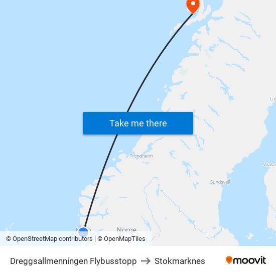 Dreggsallmenningen Flybusstopp to Stokmarknes map