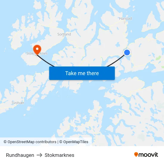 Rundhaugen to Stokmarknes map
