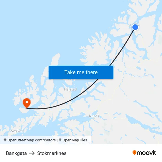 Bankgata to Stokmarknes map