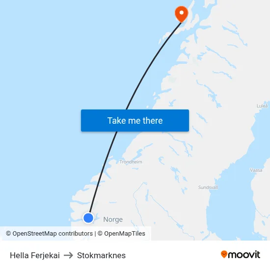 Hella Ferjekai to Stokmarknes map