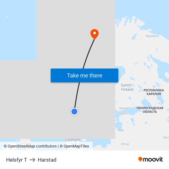 Helsfyr T to Harstad map